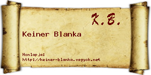Keiner Blanka névjegykártya